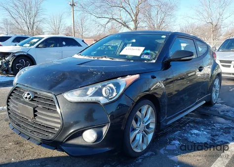 2014 Hyundai Veloster Turbo W/Blue from USA, damaged, VIN KMHTC6AE2EU207485